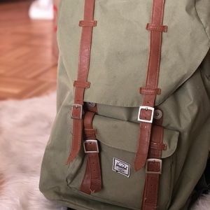 HERSCHEL Olive Green Little America Backpack